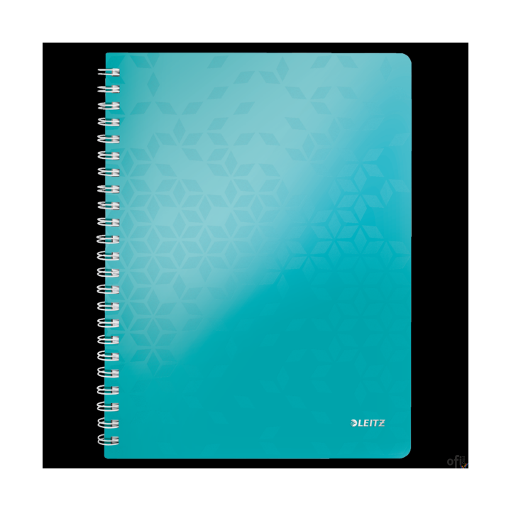 Kołonotatnik LEITZ WOW A4 80k PP kratka turkusowy 46380051