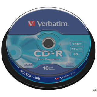 Płyta CD-R VERBATIM CAKE (10) Extra Protection 700MB x52 43437