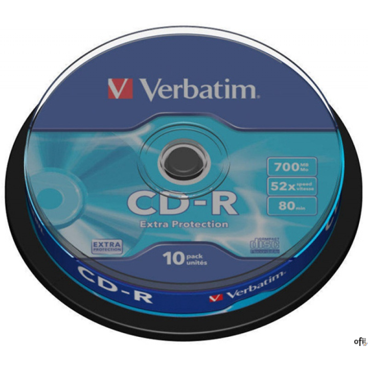 Płyta CD-R VERBATIM CAKE (10) Extra Protection 700MB x52 43437