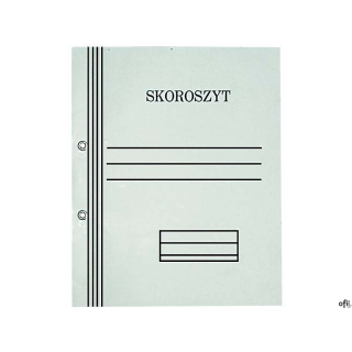 Skoroszyt oczkowy biały pełny A4 300g KIEL-TECH 1-00743 jednostronnie  bielony