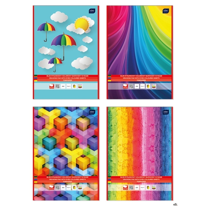 Blok rysunkowy kolorowy 10 kartkowy A4 INTERDRUK