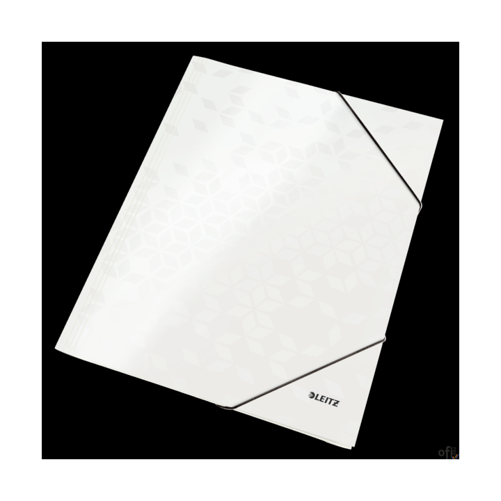 Teczka kartonowa z gumką LEITZ perłowy biała WOW 39820001