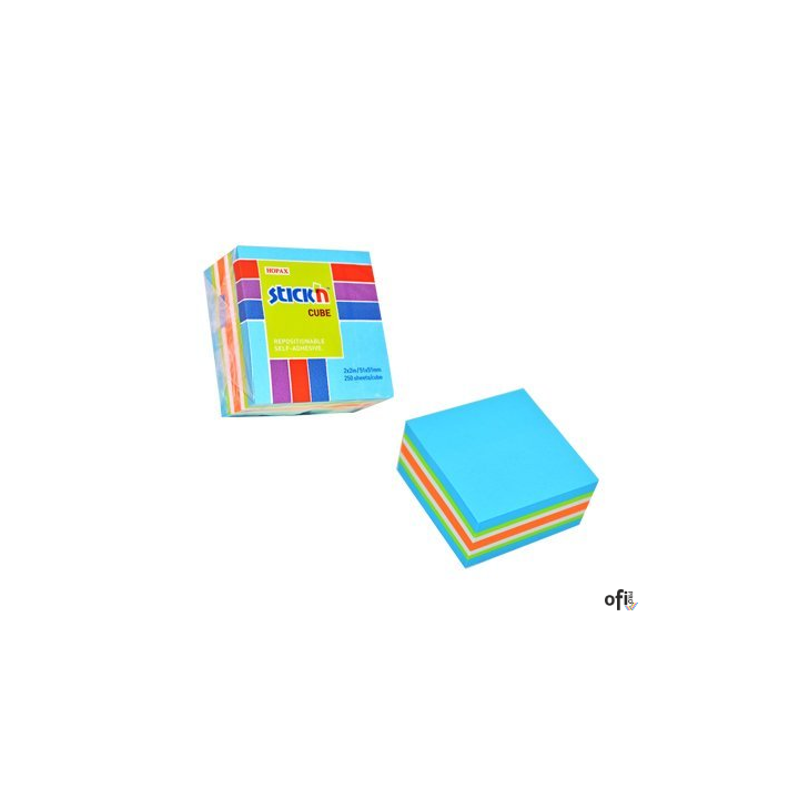 Bloczek STICKN 51x51mm niebieski-mix neon i pastel 21535