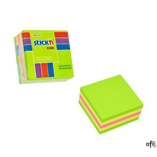 Bloczek STICKN 51x51mm zielony-mix neon i pastel 21534