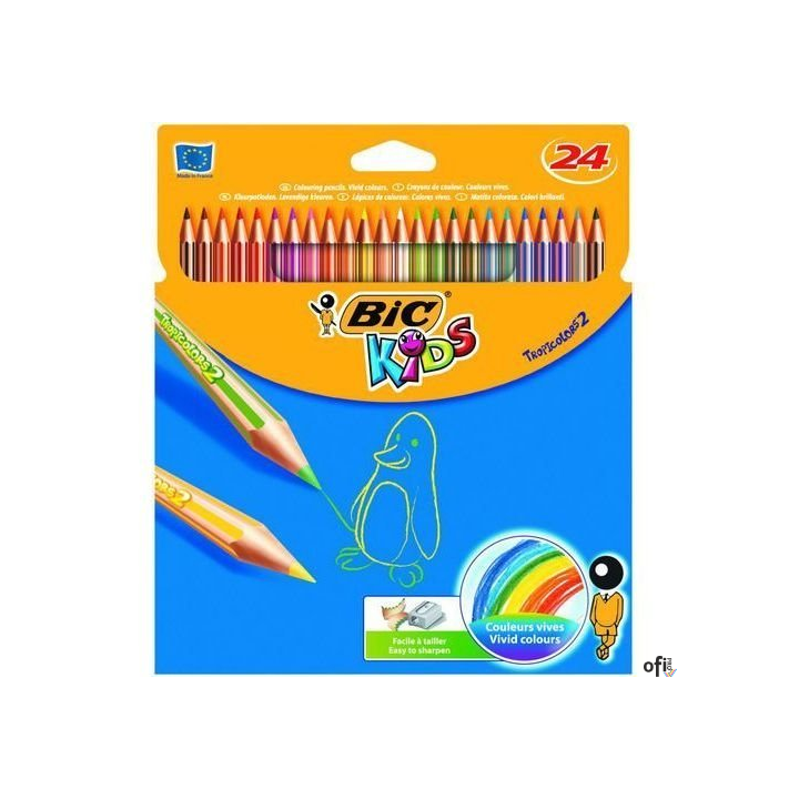 Kredki ołówkowe BIC Kids Tropicolors 24kol., 9375182/9375183