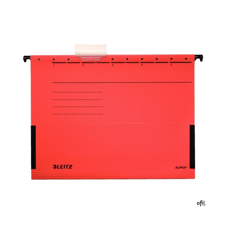 Teczki zawieszane z boczkami ALPHA, czerwony, Leitz 19860125