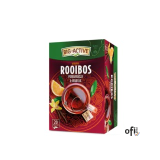 Herbata BIG-ACTIVE Rooibos pomarańcza i wanilia 20t czerwona