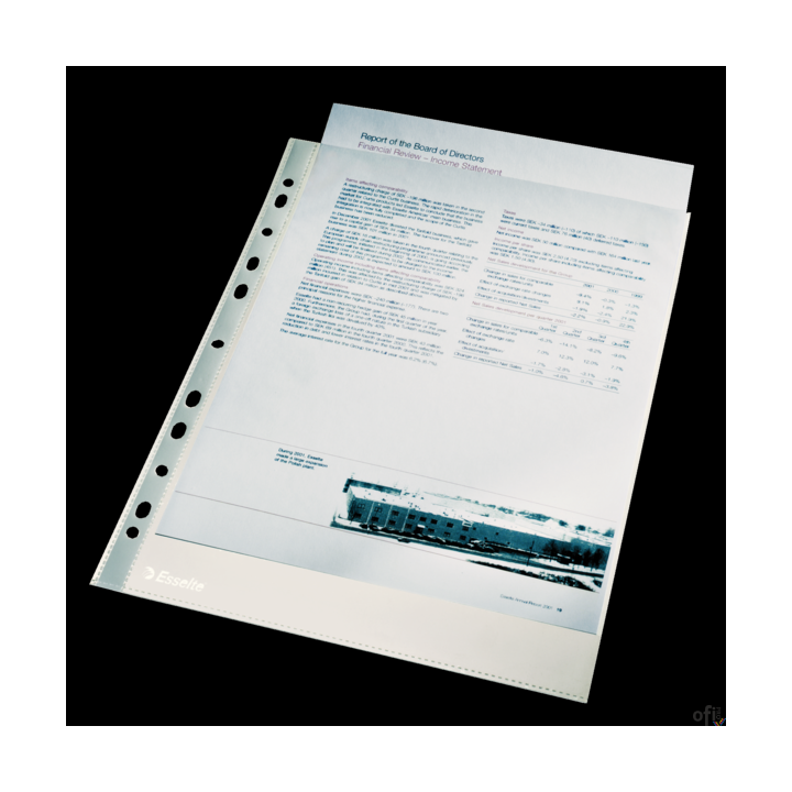 Koszulki krystaliczne A4 Esselte, 105 mic., 100 szt., w kartonie, 56093