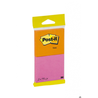 Bloczek samoprzylepny POST-IT_ (6720-PO),76x63,5mm, 2x75 kart., zawieszka, pomarańczowo-różowy