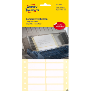 Etykiety uniwersalne do durkarek igłowych Avery 40.6x14.5 A1200, Avery Zweckform 3605