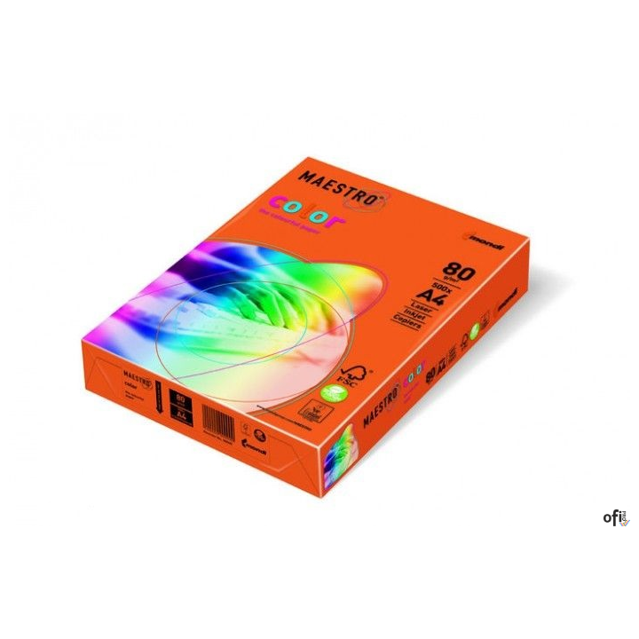 Papier A4 160g orange 250a OR43 MAESTRO COLOR intensive