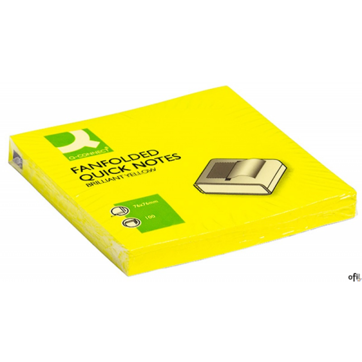 Bloczek samoprzylepny Z-NOTES 76x76 mm 100k. neon żółty harmonijkowy  KF16575