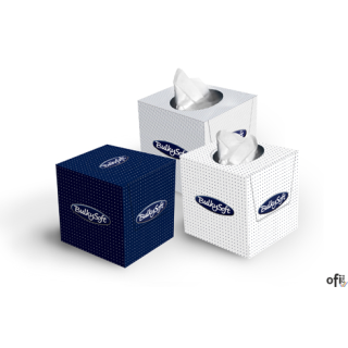 Chusteczki higieniczne 90sztuk 2 warstwy, kolor biały, celuloza, kwadrat BULKYSOFT 68360