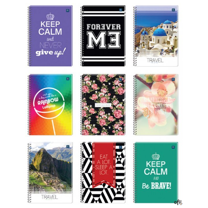 Kołonotatnik A4 80k kratka miękka oprawa INTERDRUK