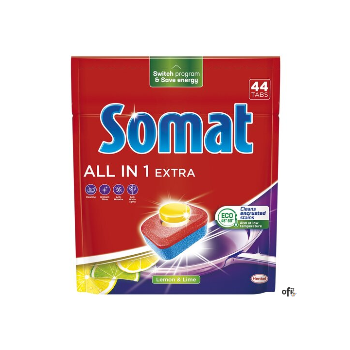 SOMAT Tabletki do zmywarki 44 szt. All in one Extra  Lemon 09251