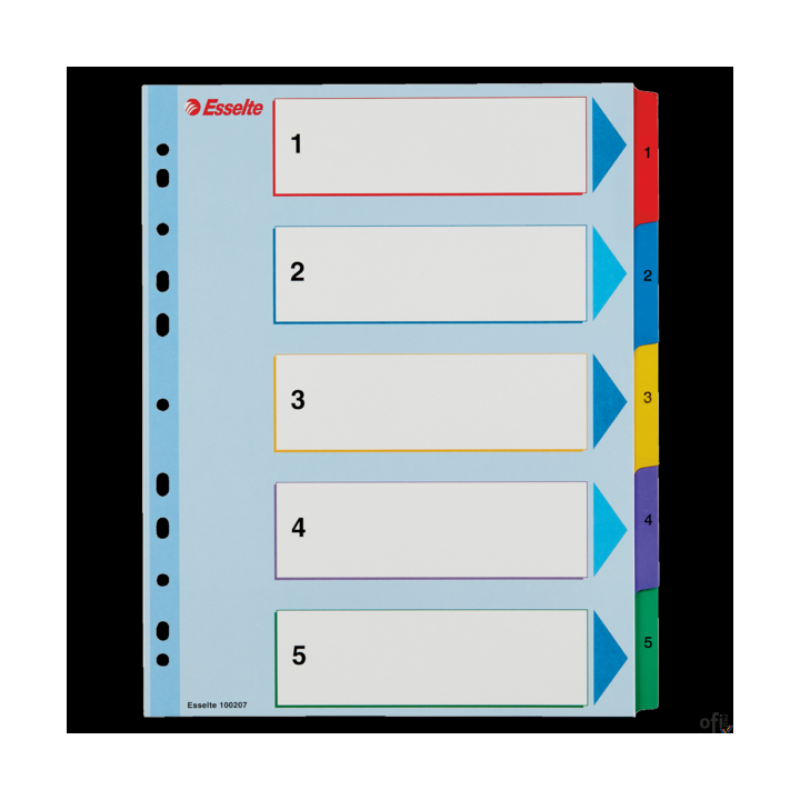 Przekładki kartonowe MYLAR A4 MAXI 1-5 ESSELTE 100207