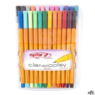 Cienkopis RC-04 RYSTOR etui 25szt mix 403-025