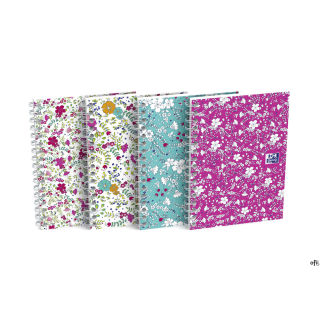 Kołonotatnik A6 50 kartek kratka Floral Oxford 400094826