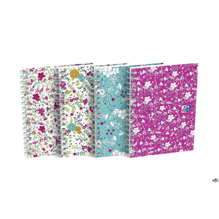 Kołonotatnik A6 50 kartek kratka Floral Oxford 400094826
