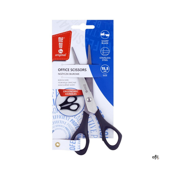 Nożyczki biurowe czarne MemoBe 15,5 cm MN101-00