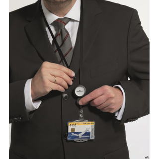 Mechanizm do identyfikatorów z wyciąganą taśmą  Czarny JOJO PLUS 822901 DURABLE