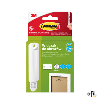 Haczyki Command (17040 PL), do ramek z uchwytem, 1 haczyk i 2 duże paski, białe
