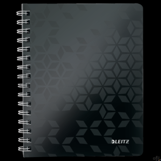 Kołonotatnik w kratkę A5 PP Leitz WOW, czarny 46410095