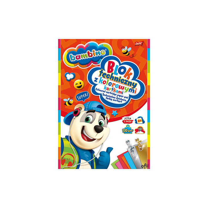 Blok techniczny kol. kart.BAMBINO A3 10 k. złota i srebrna k. ST.MAJEWSKI