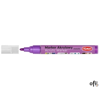 Marker akrylowy, fibrowa końcówka okrągła 2-5mm,  fioletowy TO-402 Toma
