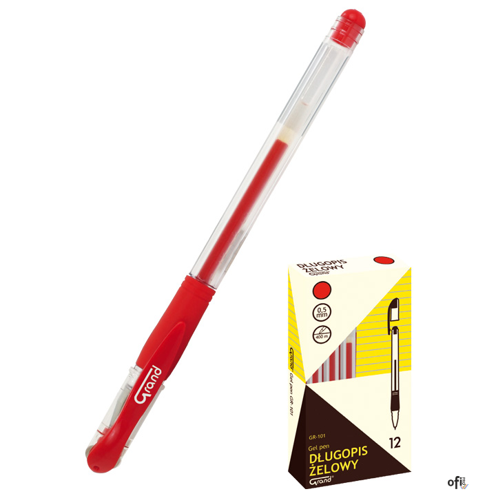 Pióro żelowe GR-101 czerwone GRAND 160-1026