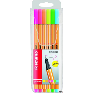 Cienkopis STABILO point 88 komplet 6szt. neonowy 88/6-1 88/6-1