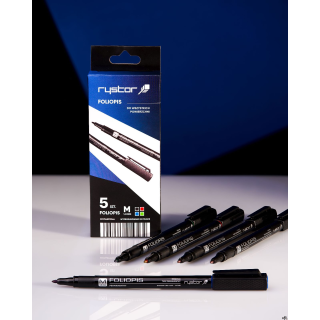 Foliopis permanentny FM-10 RYSTOR komplet 5sztuk w etui. 438-528