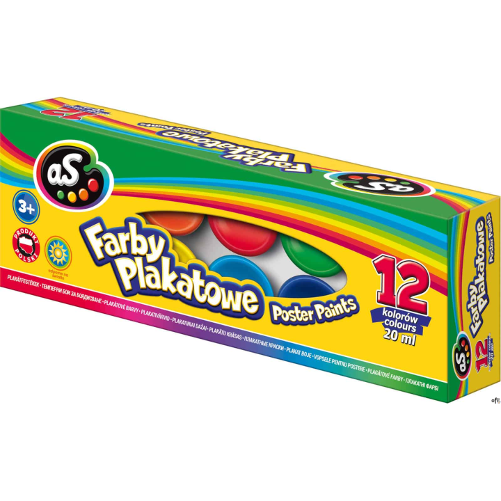 Farby plakatowe Astra 12 kolorów 20 ml 301121002