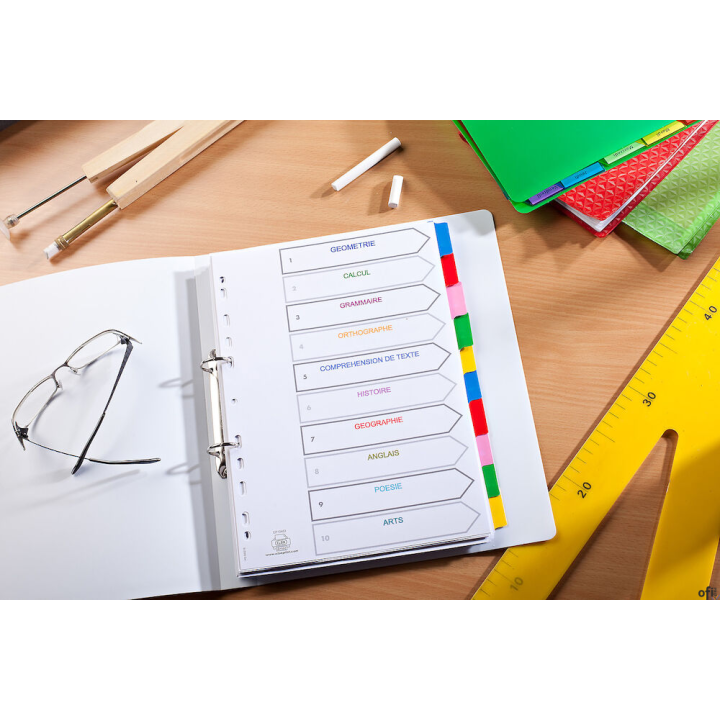 Przekładki kartonowe MYLAR A4, 6 kolorowe kart, wzmocnione indeksy OXFORD 100204976