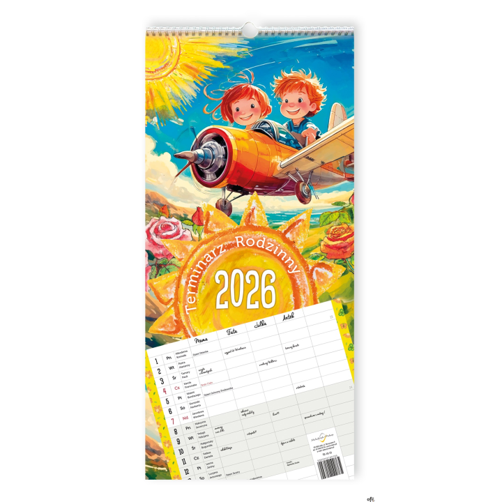 Terminarz Rodzinny 218x471mm 2026 Michalczyk i Prokop TS-10-10 kalendarz jeden miesiąc planer