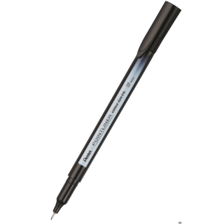 Cienkopis pointliner colour, czarny z tuszem na bazie wody, S40-A PENTEL