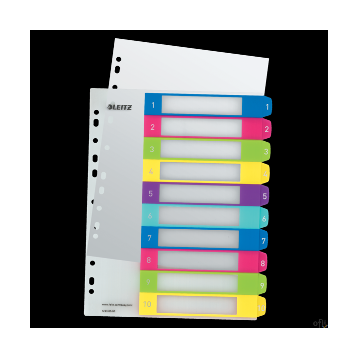 Przekładki plastikowe LEITZ WOW 1-10 12430000 do zadruku