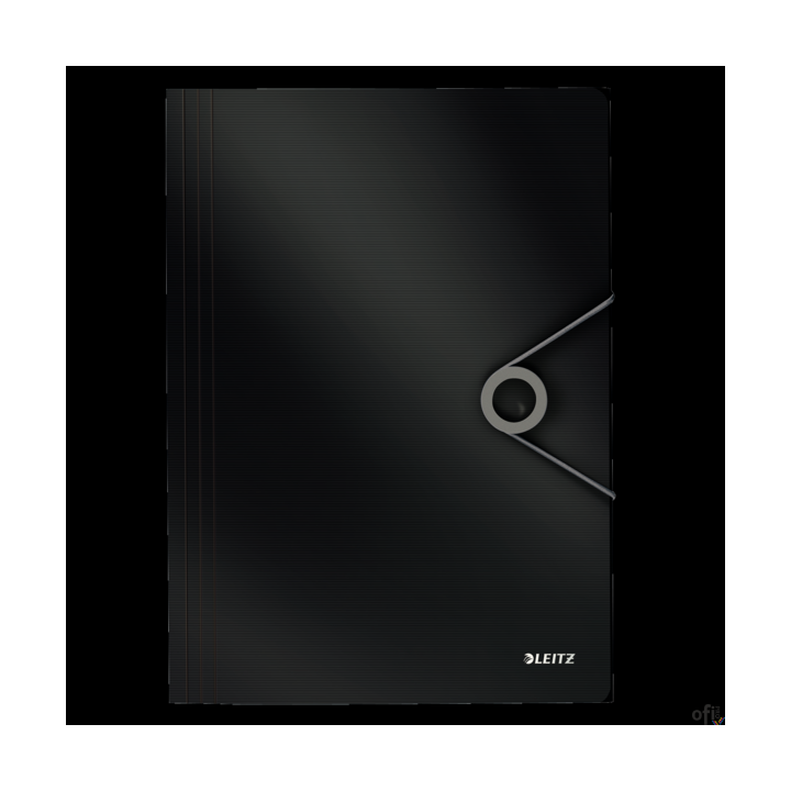 Teczka z gumką PP LEITZ SOLID A4 czarna 45631095