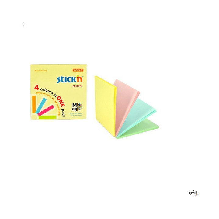 Bloczek STICKN MAGIC PAD 76x76mm pastel mix kolorów 21574