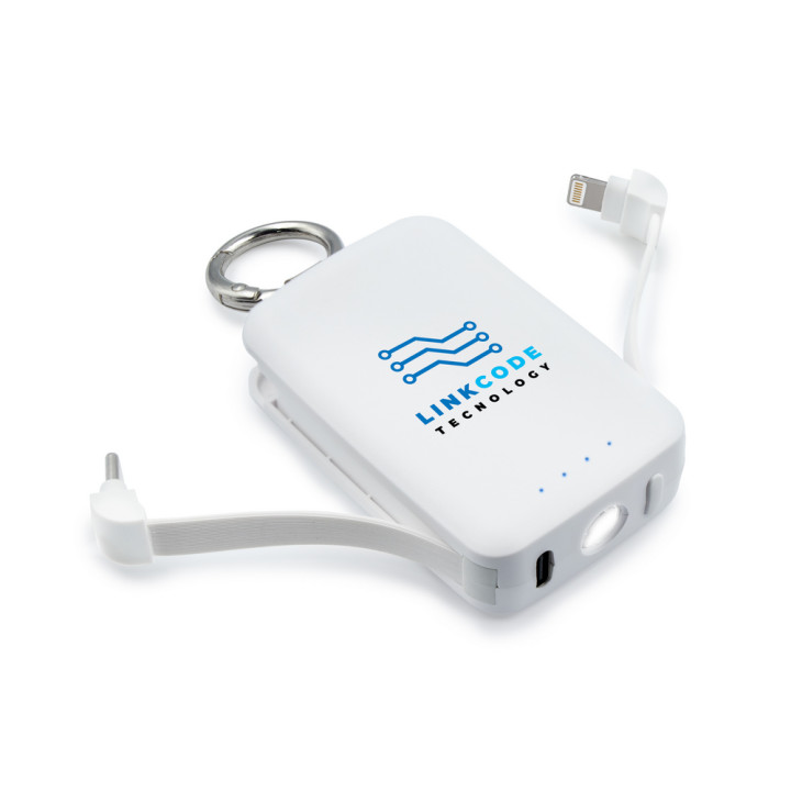 Power bank 4000 mAh, karabińczyk i lampka 1W | Dimetrice