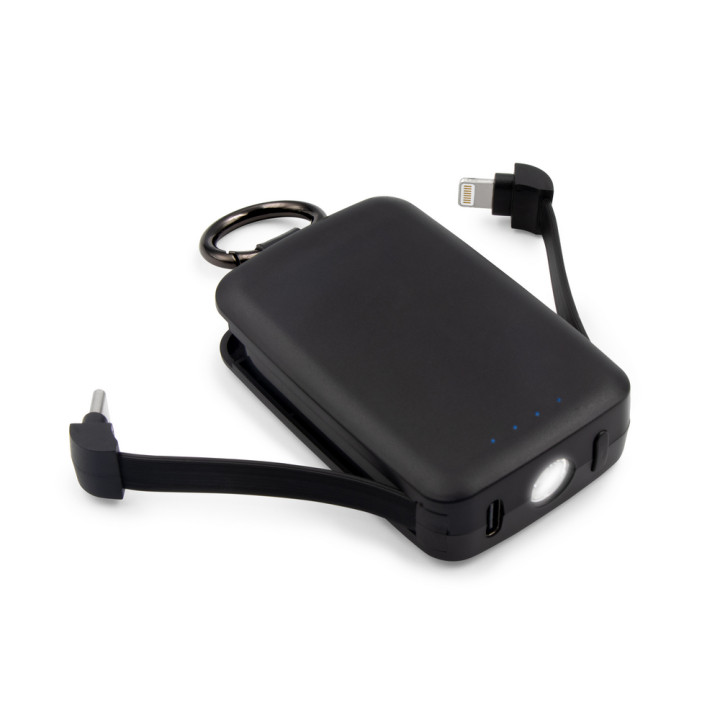 Power bank 4000 mAh, karabińczyk i lampka 1W | Dimetrice