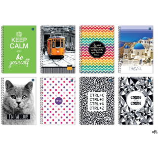 Kołobrulion B5 160k kratka z kolorowymi marginesami mix INTERDRUK