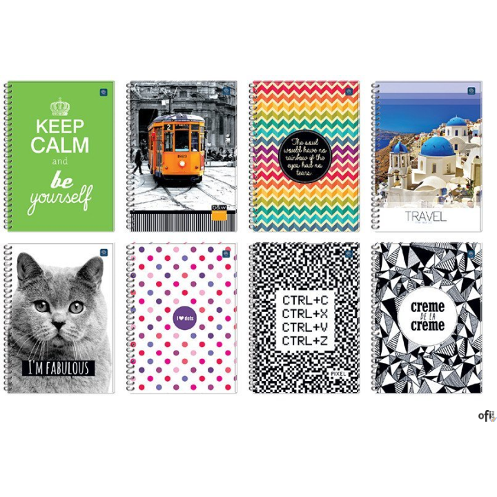 Kołobrulion B5 160k kratka z kolorowymi marginesami mix INTERDRUK