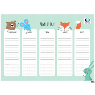 Plan lekcji A4 B&B KIDS PASTEL INTERDRUK