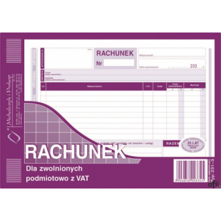 Rachunek dla zwolnionych podmiotowo z VAT (o+1k) 231-3 Michalczyk i Prokop