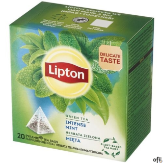 Herbata LIPTON PIRAMID GREEN TEA MIĘTA INTENSE MINT 20t zielona