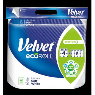 Papier toaletowy Velvet Ecoroll Soft White biały 4 rolki