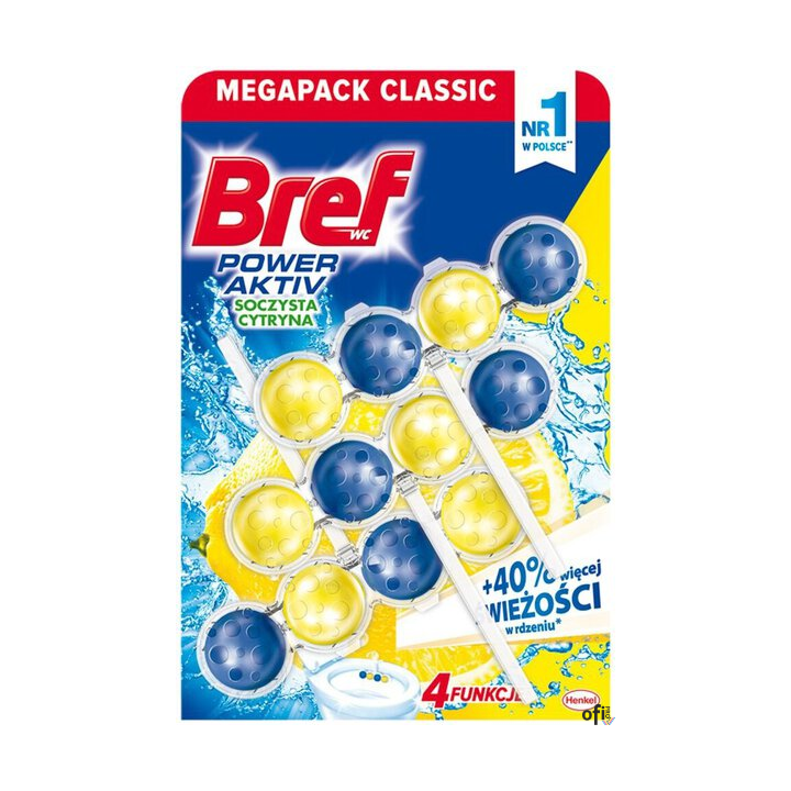 BREF Zawieszka WC POWER AKTIV 3x50g Lemon 53371