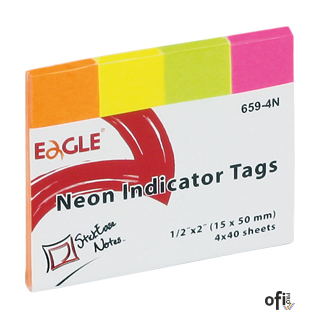 Zakładki indeksujące neon papierowe 15x50 659-4N 150-1244 4kol. po 40k.