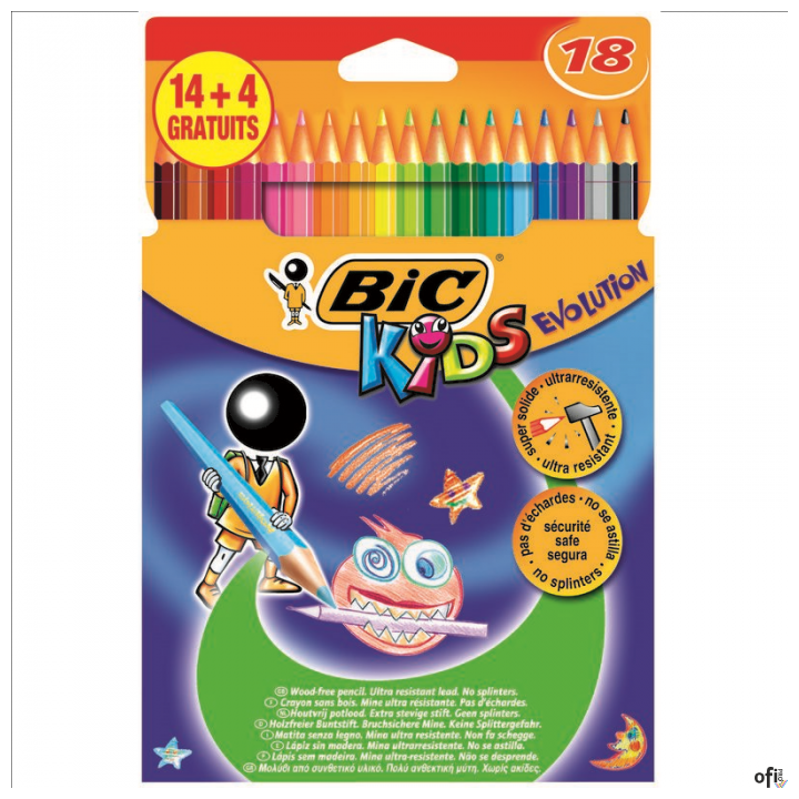 Kredki ołówkowe BIC Kids Evolution ECOlutions 14+4szt, 9202972